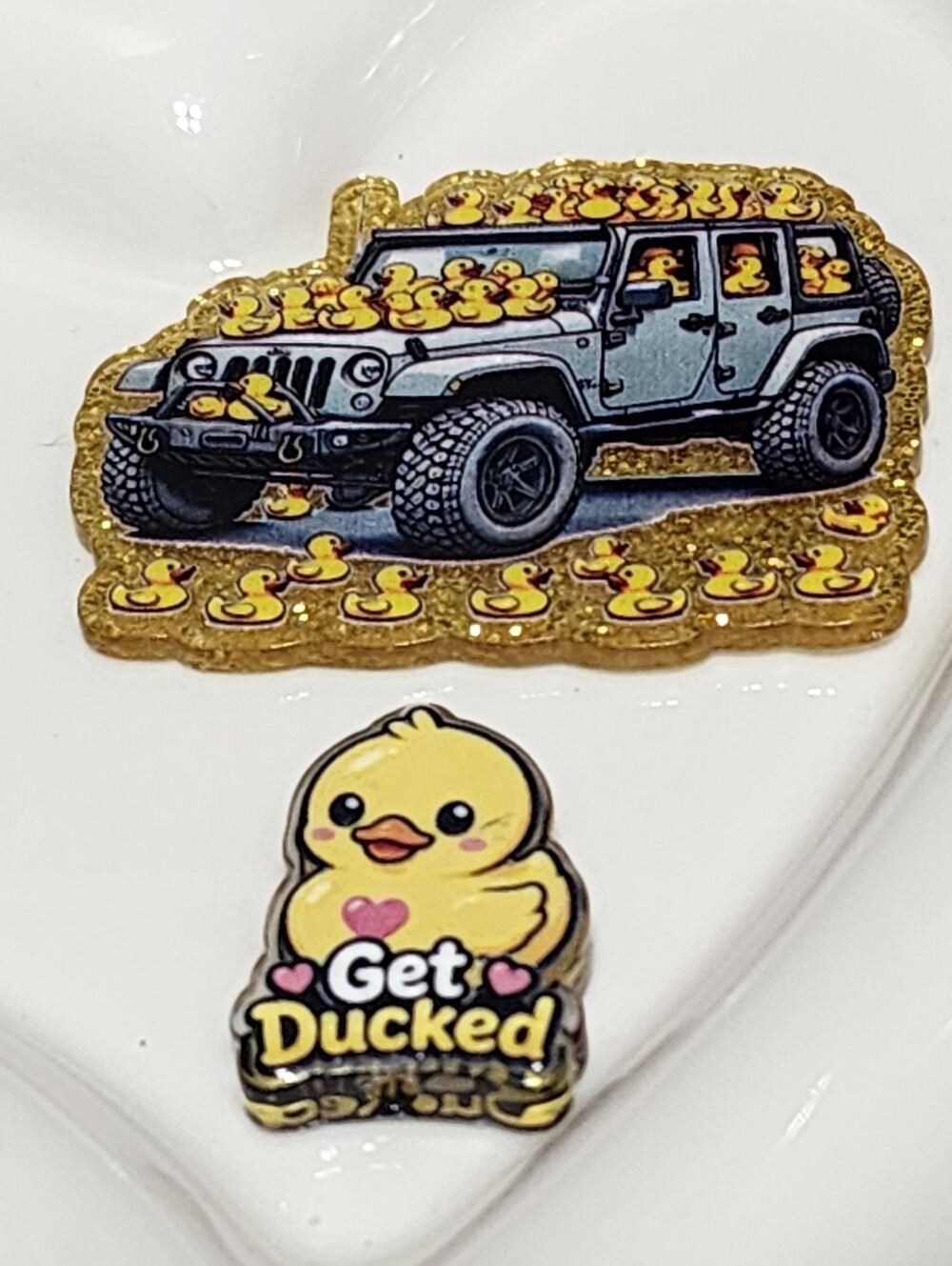 Get Ducked Flatback Focal Bead Badge Keychain Crafts Beaded Pen Magnet Bag Clip